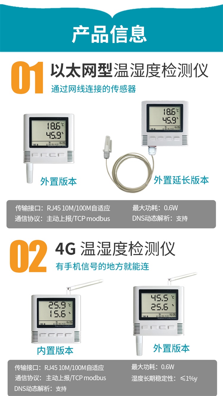 SPD温湿度传感器NBIOT无线高精度液晶大屏显示工业温湿度变送器,温湿度传感器N