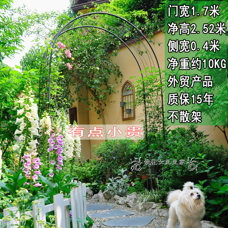 Door width 1.7 meters arch flower frame wrought iron garden garden month season climbing vine white arch flower door export foreign trade American