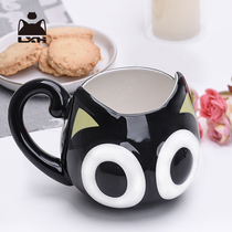 Luo Xiaohei war cartoon cute black ceramic cup couple cute creative big belly cup cup animation