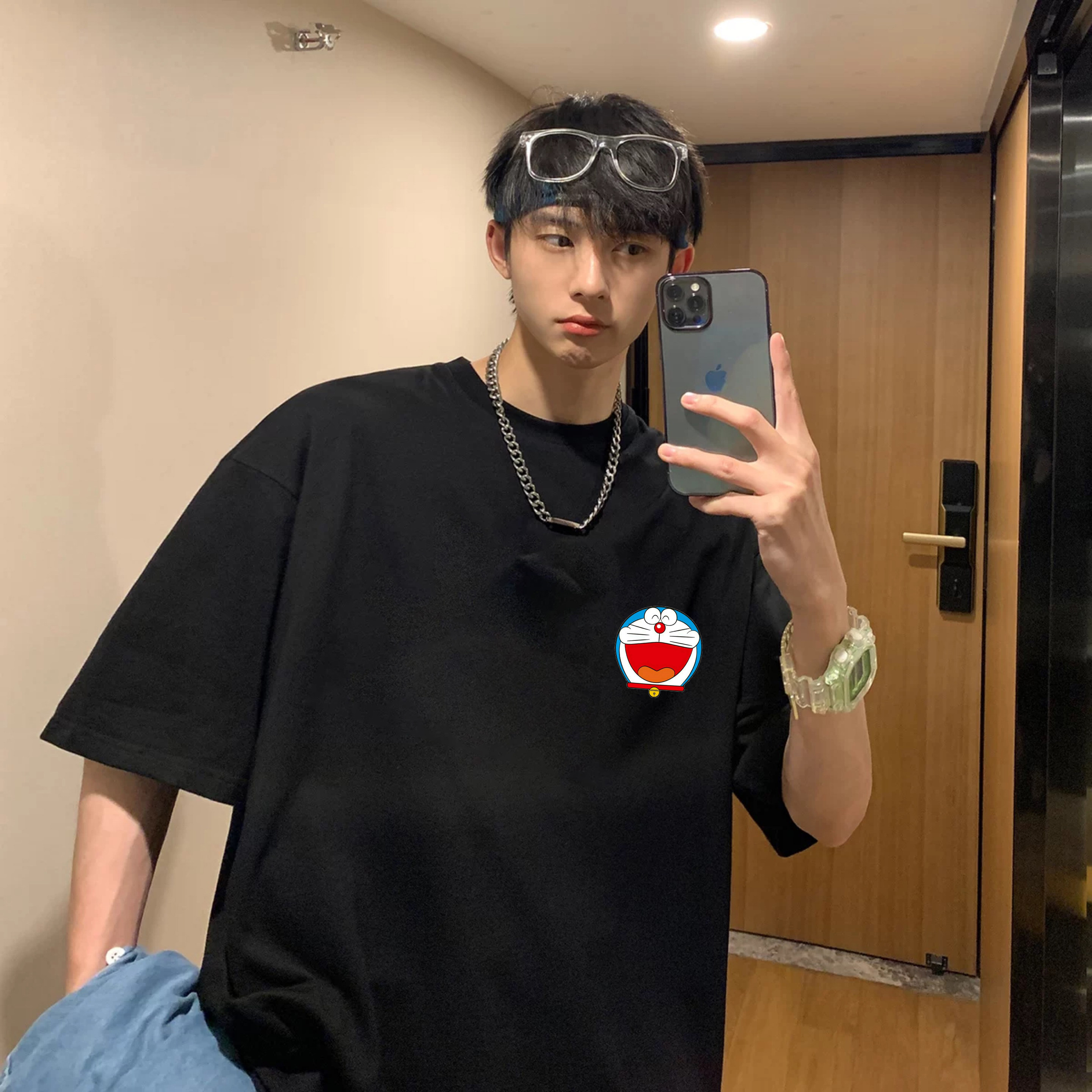 2021 Summer trends t-shirt men loose printed short sleeves new round collar casual half sleeves 50% sleeves 5 points blouses 