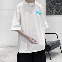 Round Collar Short Sleeve T-shirt Boy Brief About 100 Lap Half Sleeve 2021 Port Wind Loose Trend Blouse Summer Dress Casual Clothes