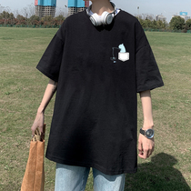 Short Sleeve T-Shirt Male Tide Card 2021 Summer New Brief About 100 Hitch Blouse Half Sleeve Loose Port Windins Boys Compassionate