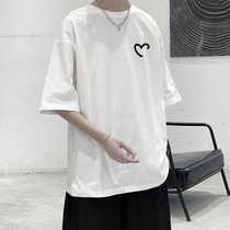 Short sleeve male tide card trendy 2021 new net red t-shirt boy blouse with loose 100 lap wind summer half sleeve