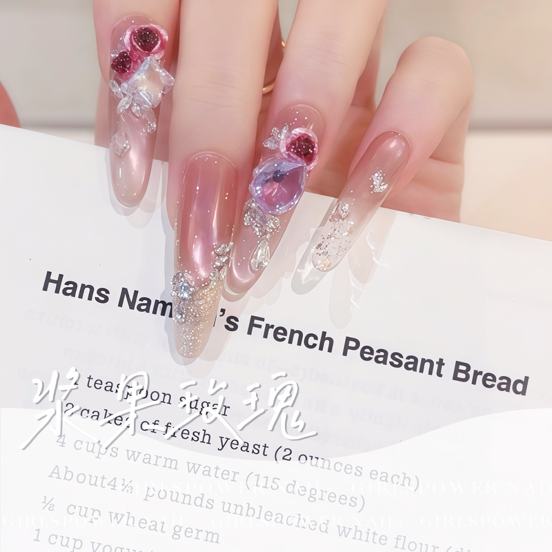 【Berry Rose】Girlspower Designer Niche Handmade Wearable Nails