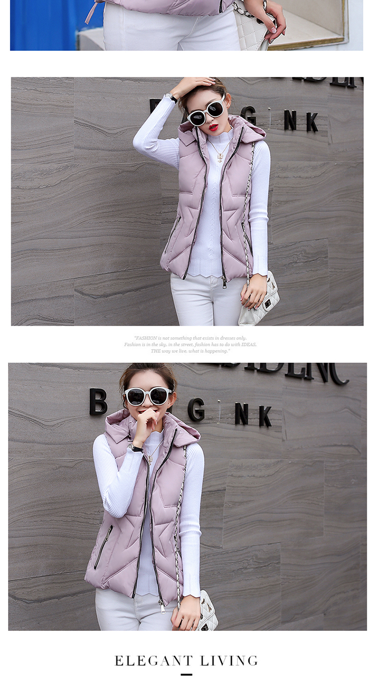 Phiên bản Hàn Quốc của mùa thu mới và mùa đông cotton vest nữ phần ngắn Slim mỏng xuống cotton vest vest cotton vai áo khoác sinh viên ấm áp áo khoác da nữ