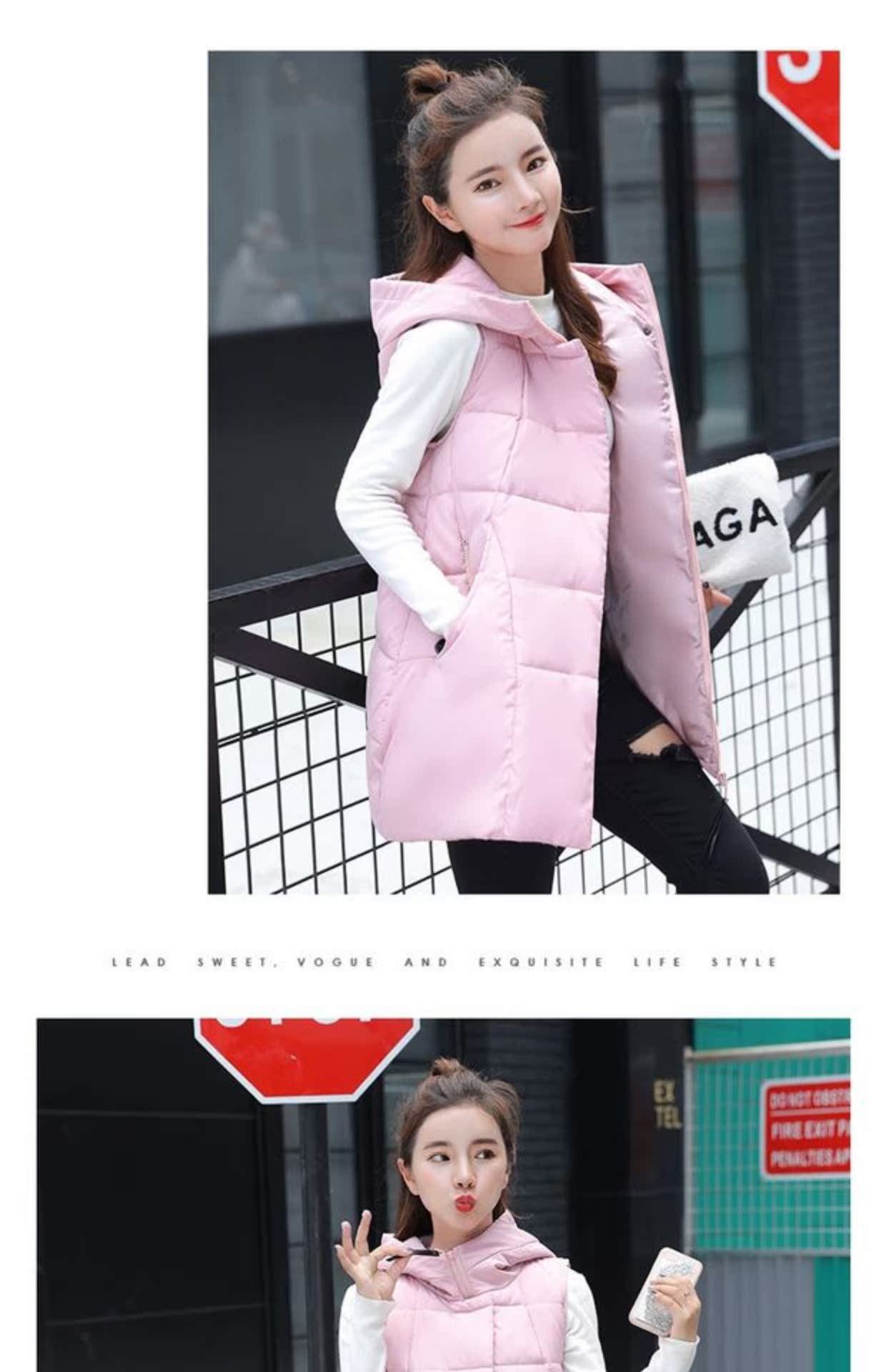 Áo vest mới cotton vest nữ trùm đầu dài xuống áo khoác cotton lỏng áo vest mỏng áo vest dày áo kiểu nữ đẹp 2021