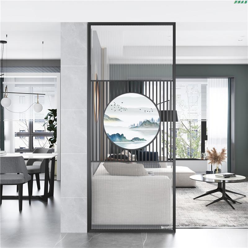 Light luxury stainless steel screen Changhong glass partition wall modern minimalist living room porch decoration bedroom cover home