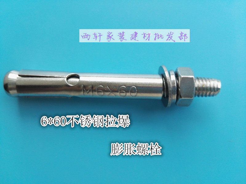 Stainless steel expansion screw 6 centiphon swelling screw burst screw 6mm blast screw bolt M6 * 60MM