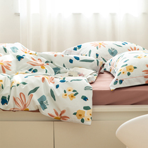 Spring and summer fields with small fresh and fresh crumpled flowers 60 long suede cotton four pieces of full cotton 100 pure cotton quilt cover bed linen
