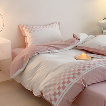 Light and luxurious 100 long suede cotton embroidered cotton embroidered four pieces full cotton bed linen bed Gasawara Bed Goods All Season Universal