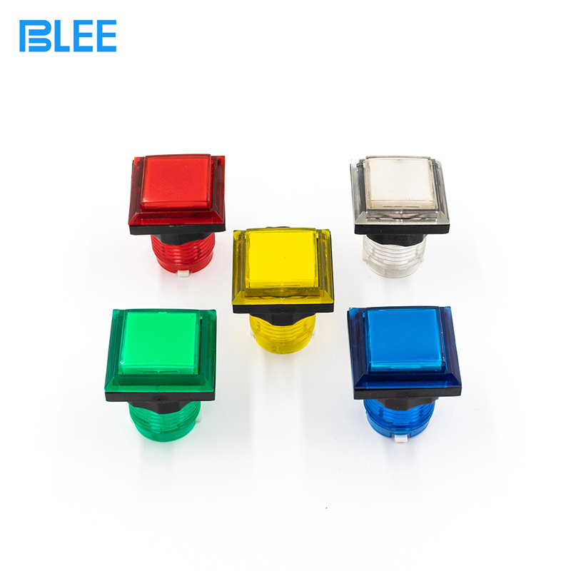 Game machine button small square full color button micro bracket lamp button Video game equipment 33MM square button