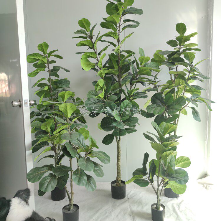 Simulation New Qin Leaves Banyan Plant Banyan Tree Potted Prop Ground Green Planting Pendulum Pieces Bonsai Custom Spot Home Room-Taobao