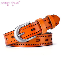 2021 new casual hollow belt female cowhide Korean simple Joker fashion jeans accessories trend belt