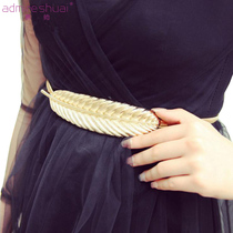 2021 new metal spring waist chain elastic elastic belt Women summer slim waist trim diamond skirt accessories