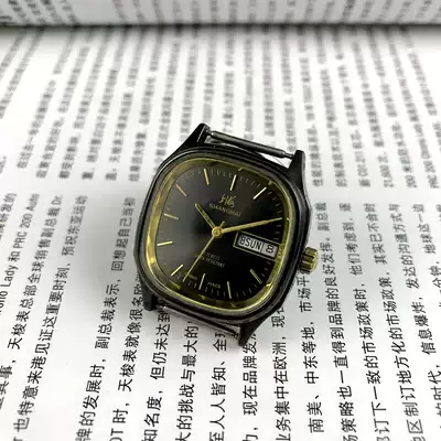 Original stock Shanghai brand square double calendar black shell black shell Manual mechanical diameter 33mm Send strap