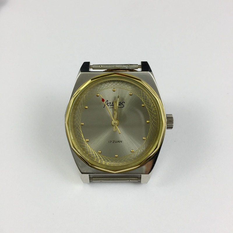 Original stock AUPAS brand manual mechanical watch with a diameter of 34 mm and a free strap