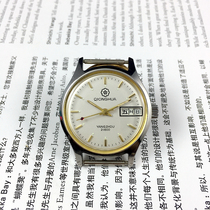 Оригинальные механические часы среднего размера из стали марки Qionghua с двойным календарем и ручным управлением диаметром 33 мм и свободным ремешком.