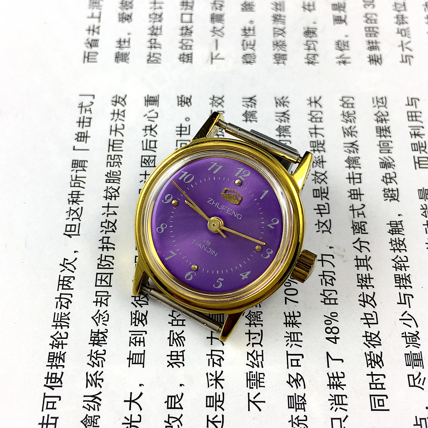 Original Inventory Everest Brand Gold Case Purple Digital Dial Manual Mechanical Women's Watch Free Strap 1