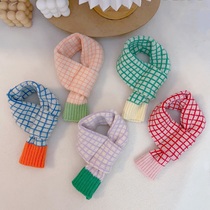 Dog autumn and winter scarf Teddy Bichon French Bulldog winter warm scarf small dog Korean plaid knitted small scarf