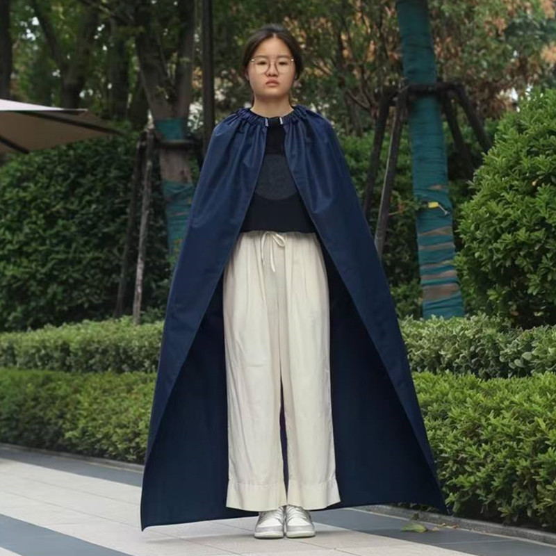 Fashionable Cape-Style Electric Vehicle Raincoat for Adults, Thickened One-Piece Long Transparent Raincoat, Unisex