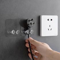 Plug adhesive hook non-perforated wall power plug holder multifunctional kitchen artifact adhesive hook paste strong wall