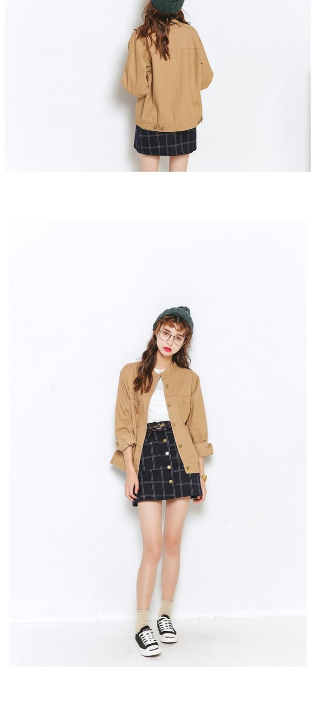 Áo khoác công cụ retro chic chic nữ sinh 2018 xuân mới phiên bản Hàn Quốc của áo khoác ngắn gió đại học hoang dã áo khoác gió nữ cao cấp