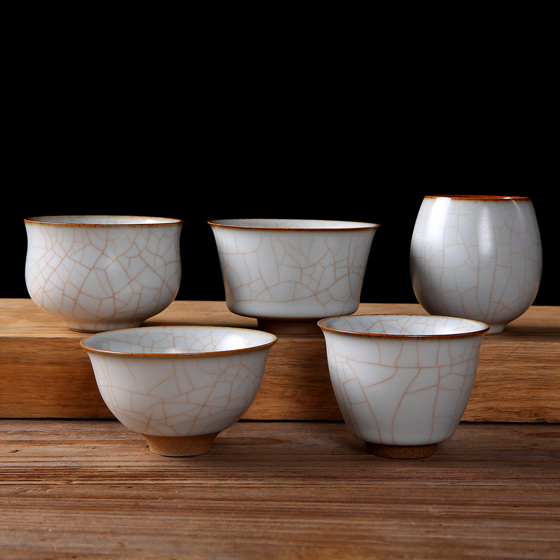 Ningxiang Pavilion Tea culture Open piece Moon White Ru Kiln Teacup Ceramic tea set Gongfu Tea Cup Puer Tea cup Master cup