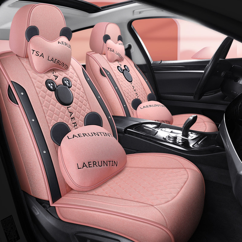 Full enclosure special seat cover four seasons universal seat cushion linen fabric goddess seat cover summer new car seat cushion