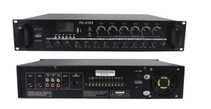 Public address amplifier 6 partitions with USB Bluetooth FM radio with remote control 600W constant pressure amplifier