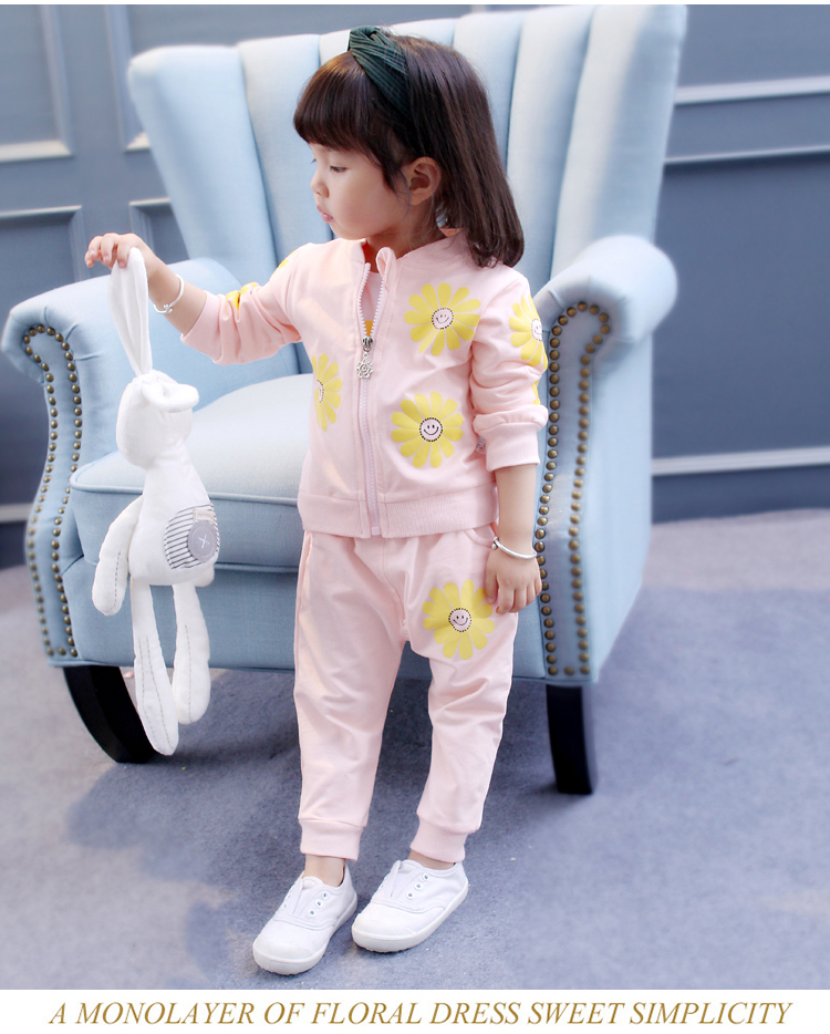 Bé gái mặc mùa thu cho bé gái bộ đồ ba mảnh 1-3-5 tuổi bé gái mùa xuân và bộ đồ cotton mùa thu cho bé 2-4 tuổi shop quần áo trẻ em đẹp