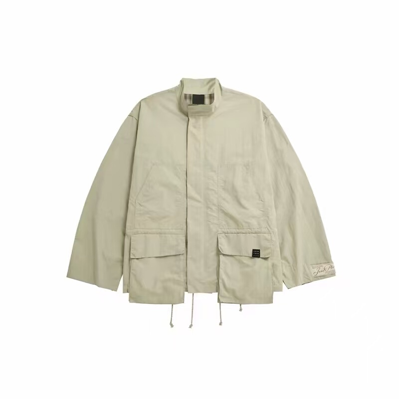 Z Miss47 Niche Designer Brand Stand-Collar Long-Sleeve Work Jacket with Multiple Pockets for Women
