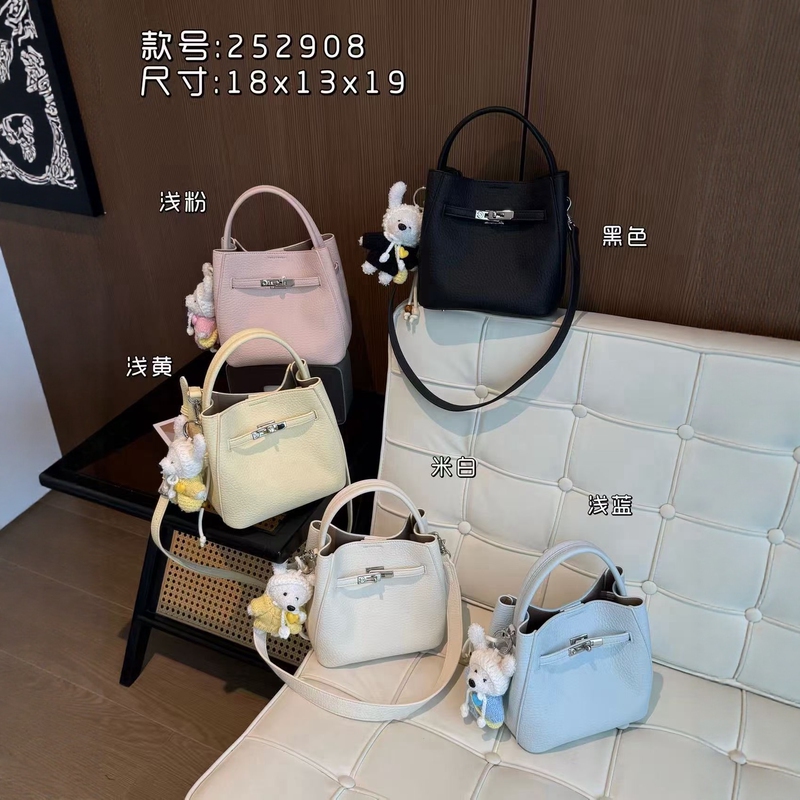【Tongfeng】Authentic New Korean Style Fashionable Versatile Casual Handbag Shoulder Bag Crossbody Bag with Lychee Pattern Bucket Bag