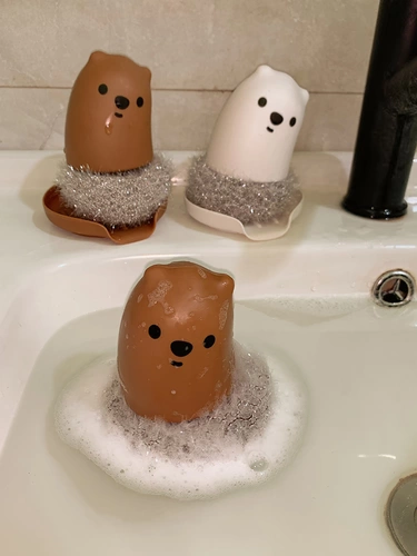 Милая ручка, гигиеническая стальная проволка для домашнего использования, щеточка, щетка, с медвежатами