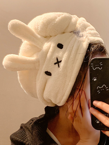 可爱兔子干发帽女加厚超强吸水速干包头发毛巾珊瑚绒浴帽2025新款