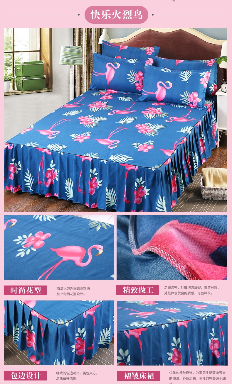 Váy chống trượt một mảnh cotton đôi ren giường bọc bông Simmons bảo vệ bìa công chúa Hàn Quốc giường ga váy giường