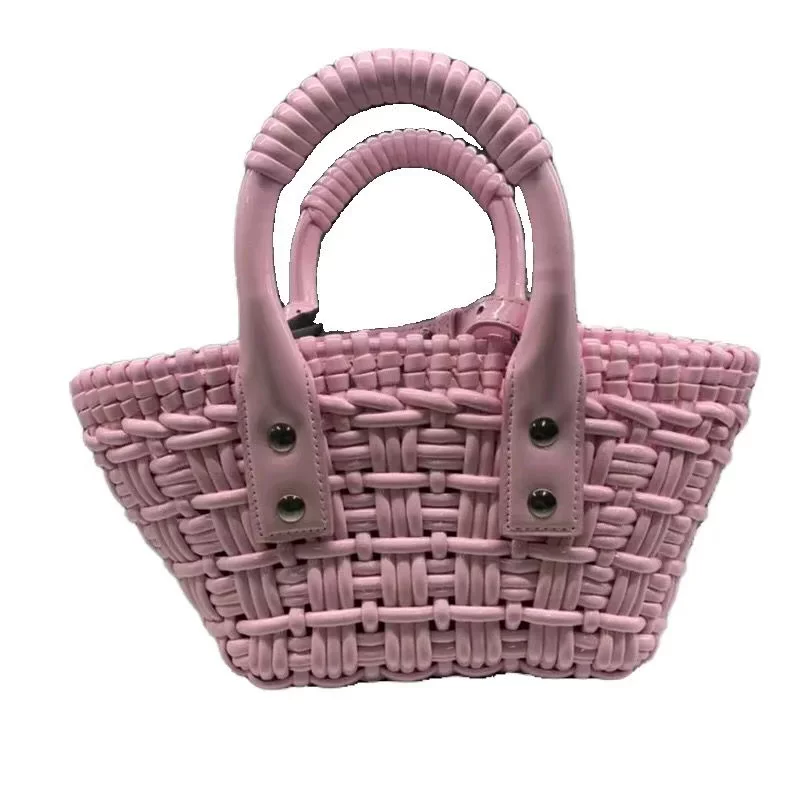Маленькая вместительная вязаная handmade сумка, корзина, одно плечо, коллекция 2022