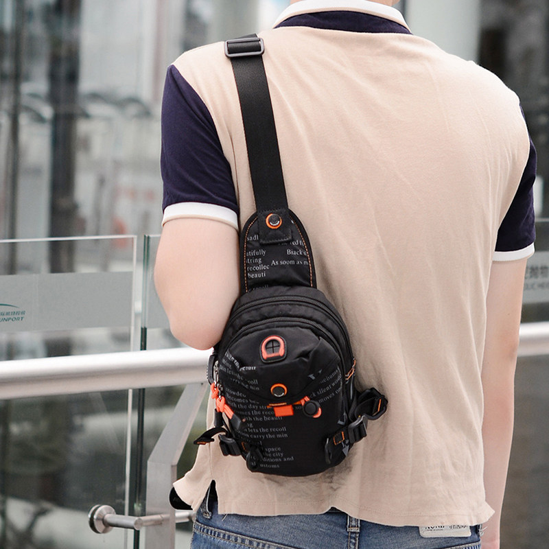 Men's casual chest bag waterproof shoulder bag Oxford cloth bag diagonal backpack outdoor small bag Korean bag women