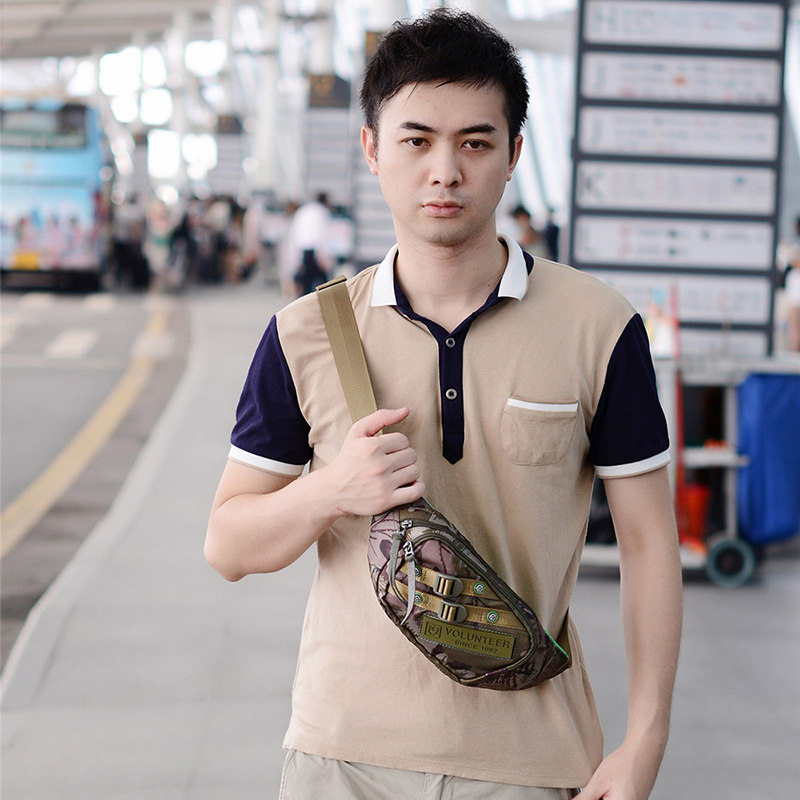 Military Meme Tactical Bag Men's Camouflated Pocket Mobile Phone Bag Outdoor Sport Waterproof Inclined Cross-Pack Women's New Breast Pack Korean Version