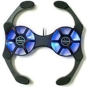 Folding type 8-claw fish portable notebook computer mute radiator USB computer heat dissipation base frame double fan
