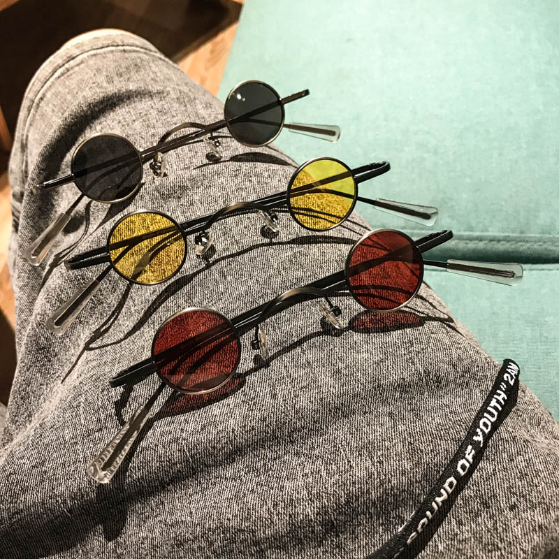 2020 small round frame punk hip hop sunglasses male and female retro bungee taiko personality mirror metal polarized sunglasses