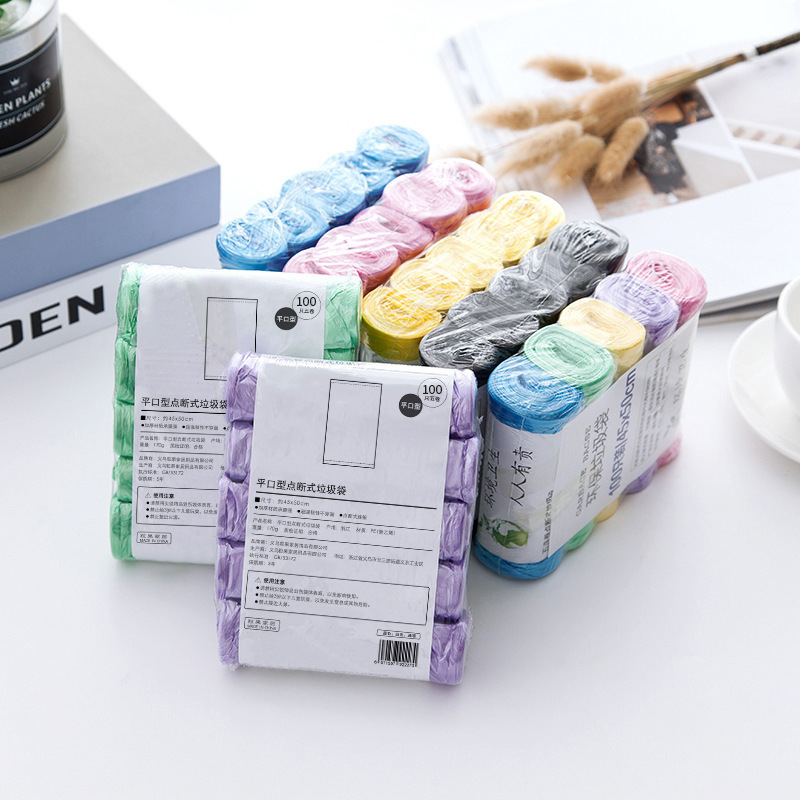 Thickened household garbage bag kitchen powder room point-off disposable plastic bag household storage