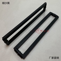 New Chinese Thickened Wire Drawing Stainless Steel Glass Door Handle Pushing Ramen Wooden Door With Endless Door Handle Black Spot