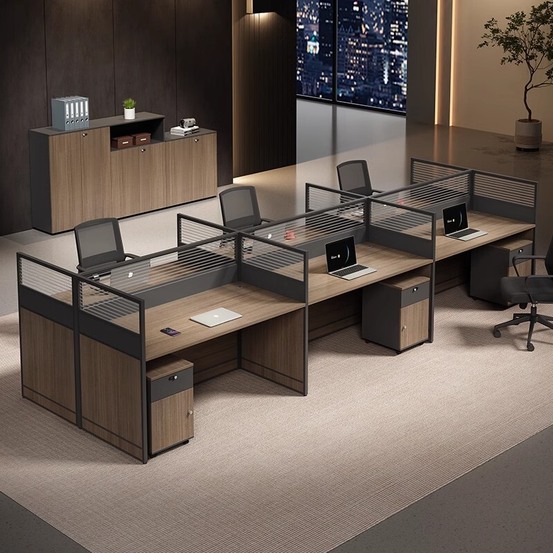 Staff Office Desk and Chair Set, Simple Modern Six-Person Workstation, Office Partition Cubicles, Workstation Desks Staff Office Desk and Chair Set, Simple Modern Six-Person Workstation, Office Partition Cubicles, Workstation Desks