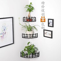 Iron flower stand hanging wall hanging flower stand corner storage multi-layer flower stand tripod corner flower stand flower pot rack