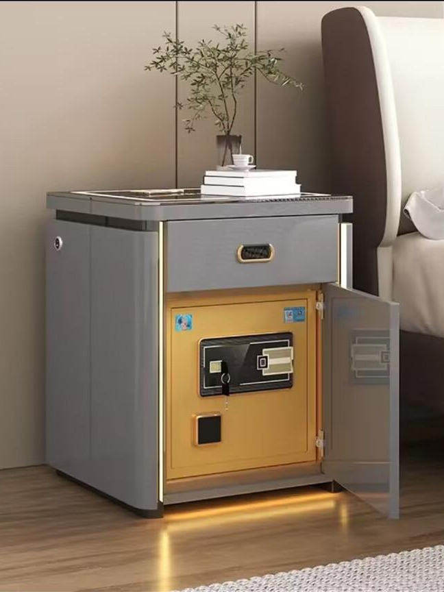 Smart Bedside Table Safe Integrated Home-Use Four-Drawer Multifunctional Wireless Speaker Facial Recognition Fingerprint Safe