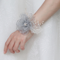 Meritocratic Romantic Wedding Hand Flowers Big Flowers Pearls Wrist Flowers Bridesmaid Sisters Group Wedding Hands Ring Flower Upscale Boxed