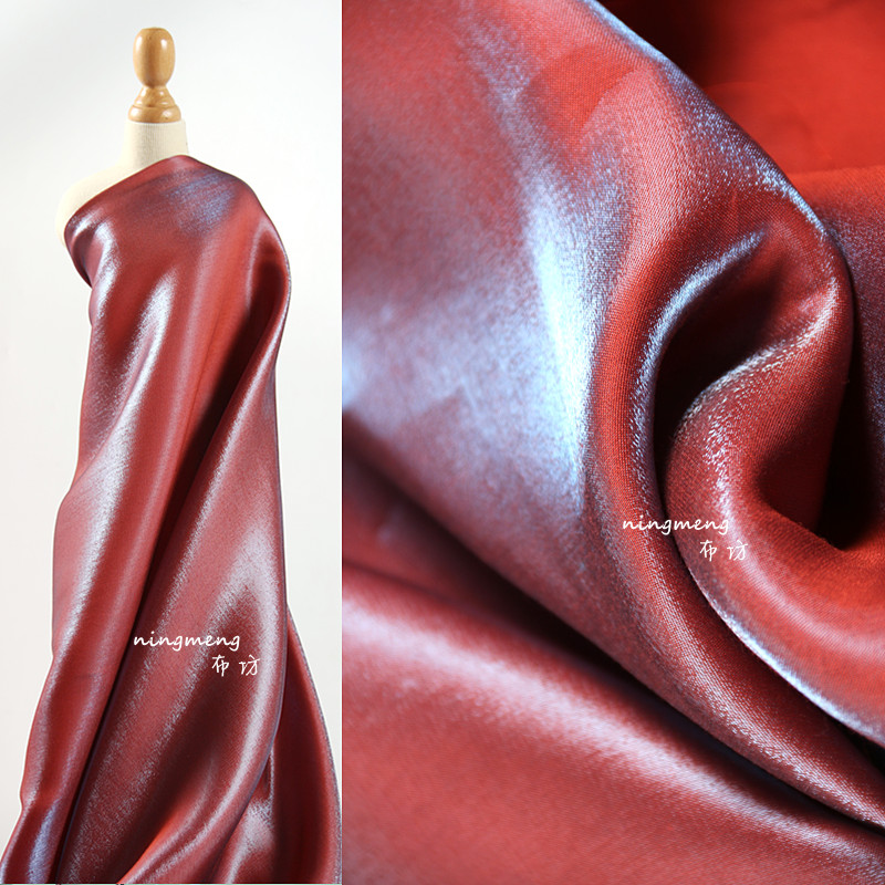 Silky cao rủ long lanh satin gradient màu xanh lụa áo choàng váy cưới thiết kế vải dày - Vải vải tự làm vải cotton thun