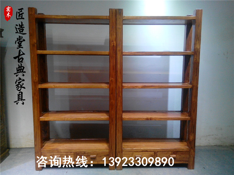 Chinese simple Bogu rack Duobaoge elm tea rack display rack solid wood rack antique rack factory direct sales