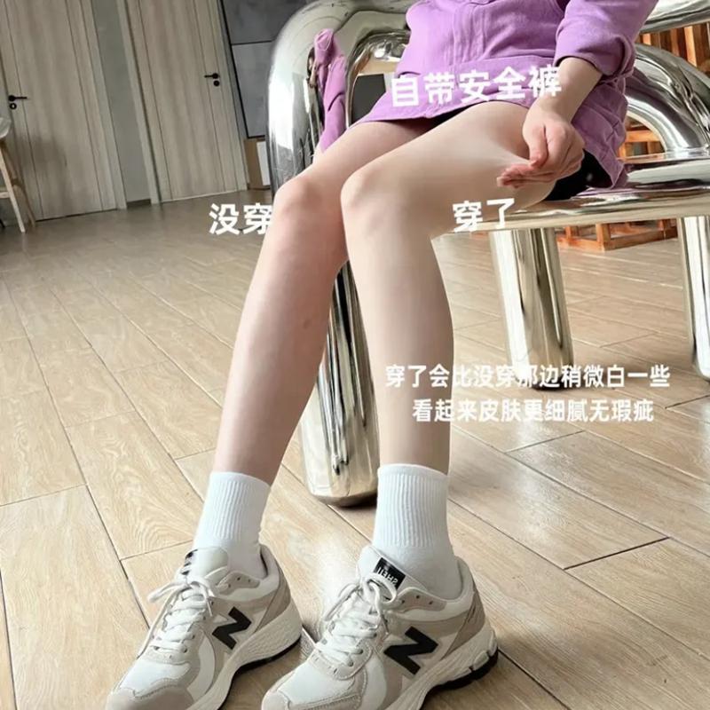 Kaka women's official flagship light leg artifact heart pants pineapple socks bare socks safety trousers