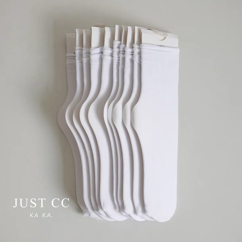 JUSTCC Kaka Women's Wear Official Flagship Network Red Summer Thin Ice Stocks Skin High-Collection Socks